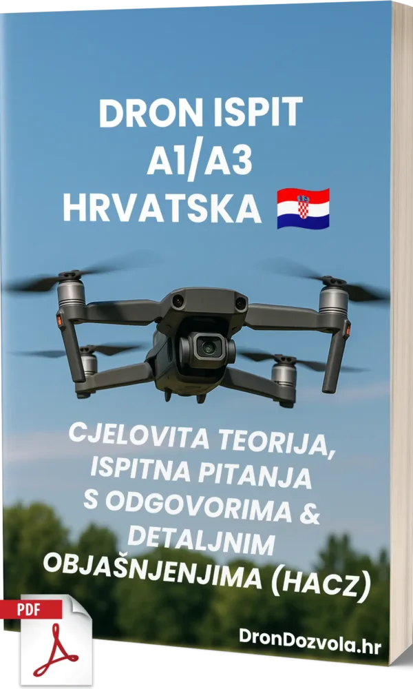 Ispit za Dron A1/A3 Hrvatska – Cjelovita teorija, 500+ pitanja u stilu ispita s odgovorima i detaljnim objašnjenjima - Slika 1