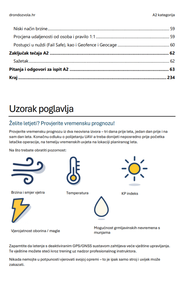 Ispit za A2 licencu za dron Hrvatska – Napredna teorija, kompletni materijali i više od 500 ispitnih pitanja i odgovora - Slika 4
