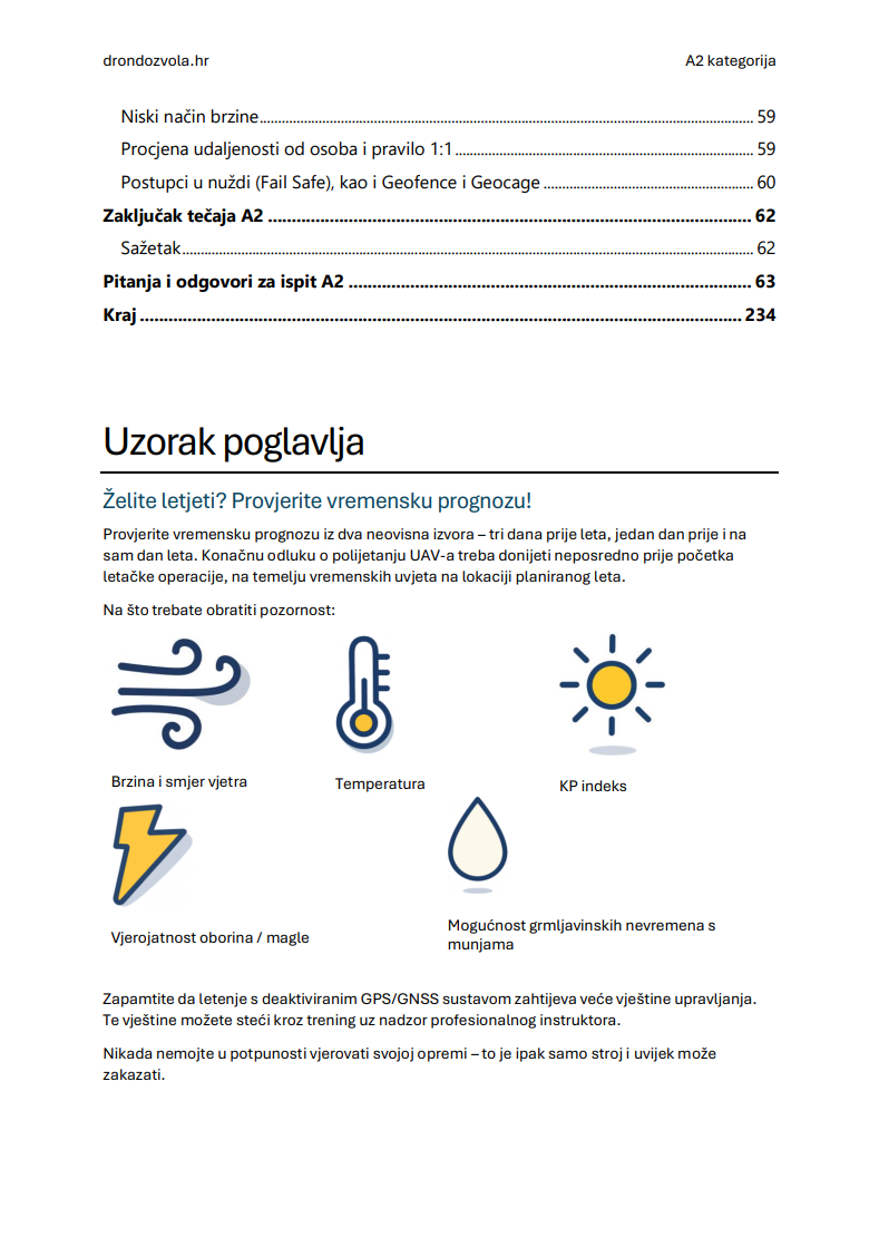 Ispit za A2 licencu za dron Hrvatska – Napredna teorija, kompletni materijali i više od 500 ispitnih pitanja i odgovora - Slika 4