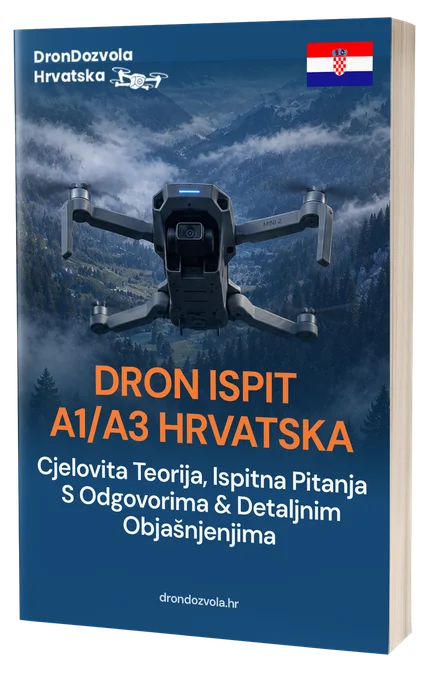 Ispit za Dron A1/A3 Hrvatska – Cjelovita teorija, 500+ pitanja u stilu ispita s odgovorima i detaljnim objašnjenjima