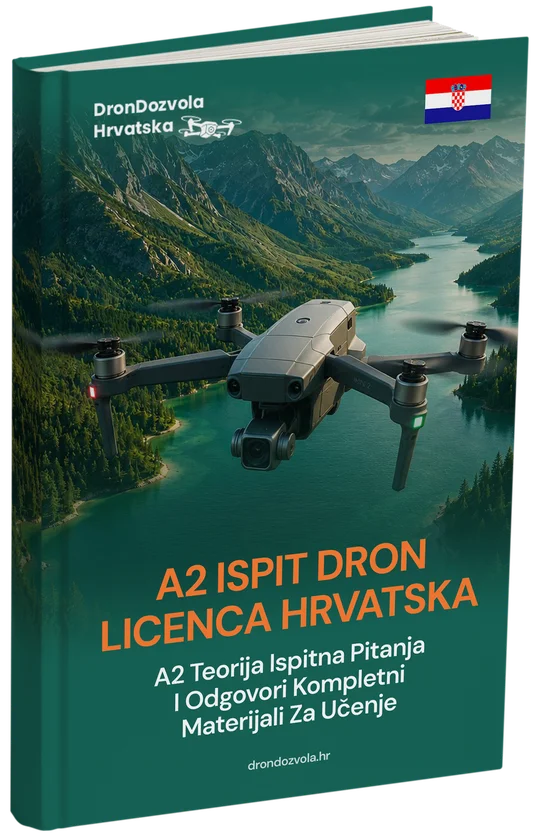 Ispit za A2 licencu za dron Hrvatska – Napredna teorija, kompletni materijali i više od 500 ispitnih pitanja i odgovora